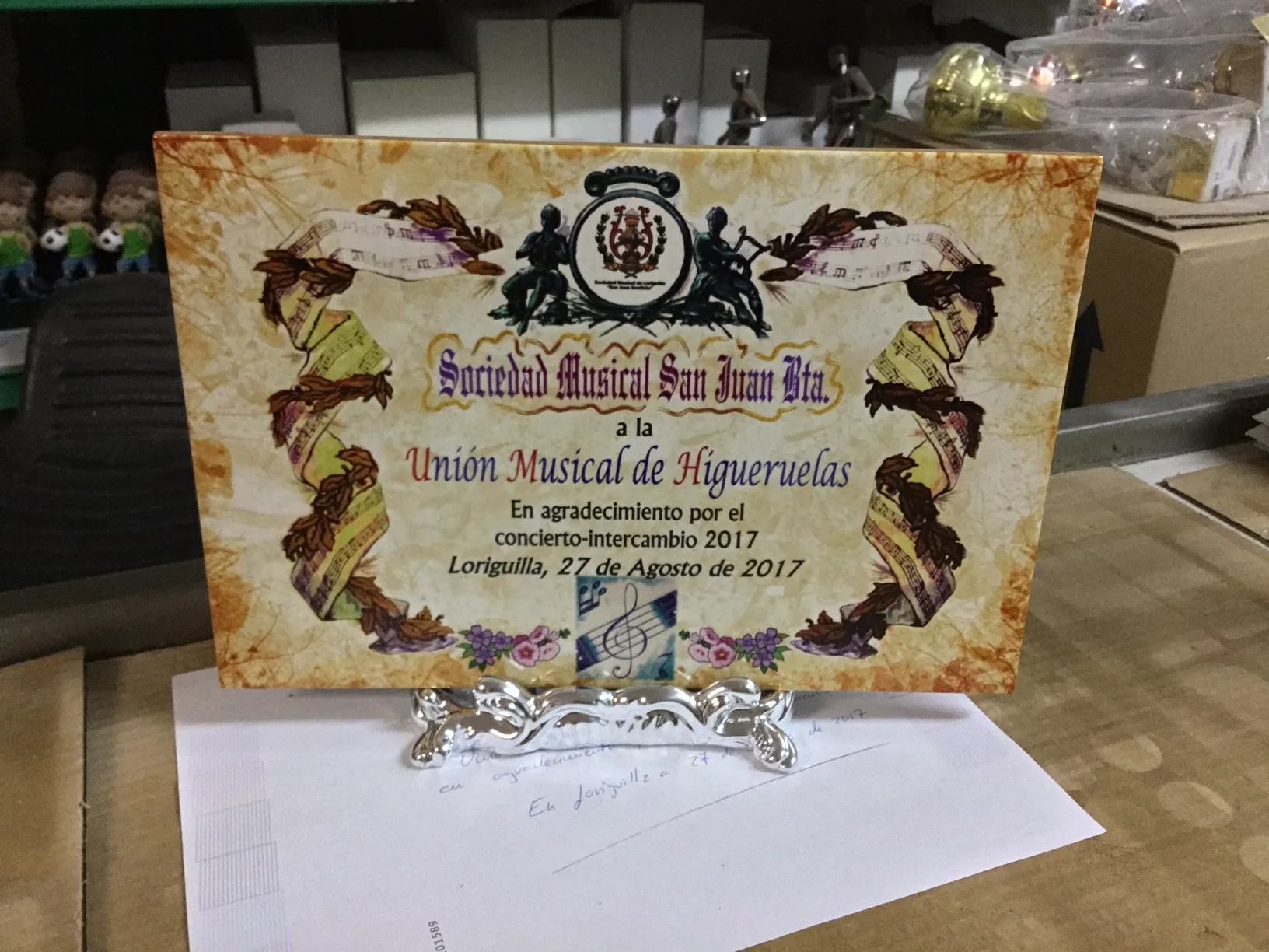 placa conmemorativa s.musical